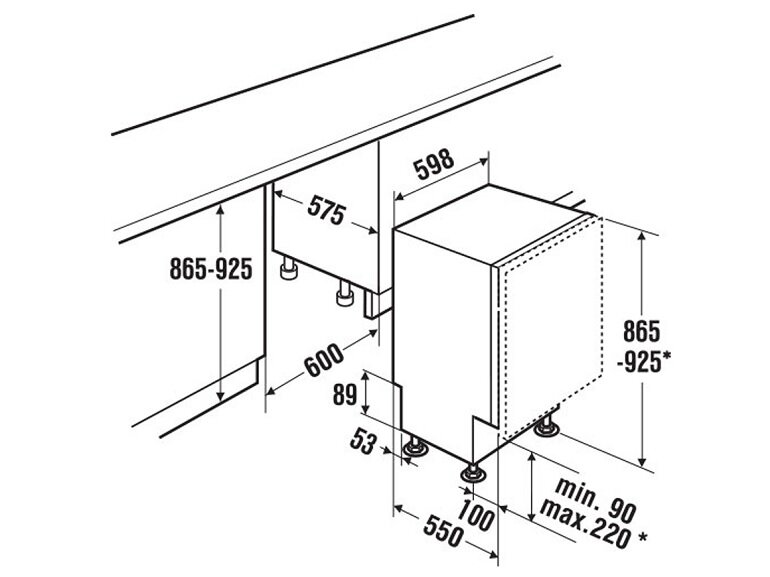 Thiết kế máy rửa bát Kuppersbusch IGVS 6506.2 lắp âm tủ nhỏ gọn