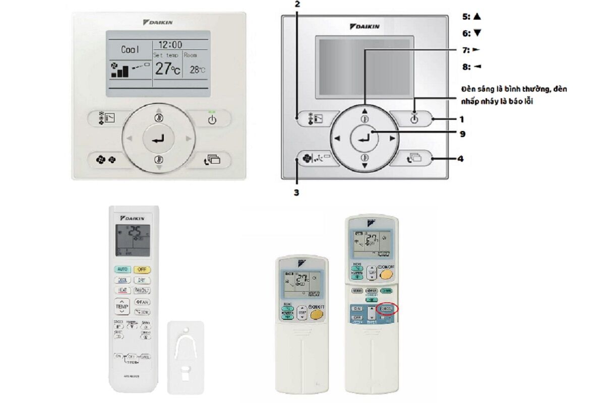 Hướng dẫn cách sử dụng bảng điều khiển điều hòa âm trần Daikin 2 chiều