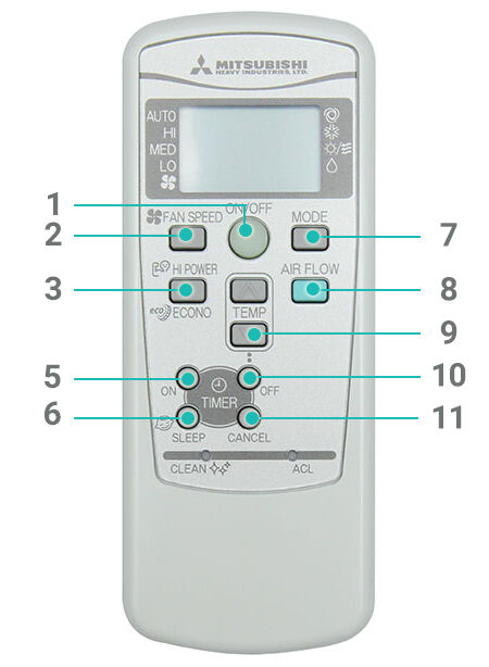 Hướng dẫn cách sử dụng remote máy lạnh điều hòa Mitsubishi Heavy 1 chiều - 2 chiều