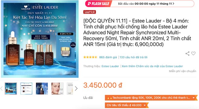 Bộ 4 món: Tinh chất phục hồi chống lão hóa Estee Lauder Advanced Night Repair Synchronized Multi-Recovery 50ml, Tinh chất ANR 20ml, 2 Tinh chất ANR 15ml