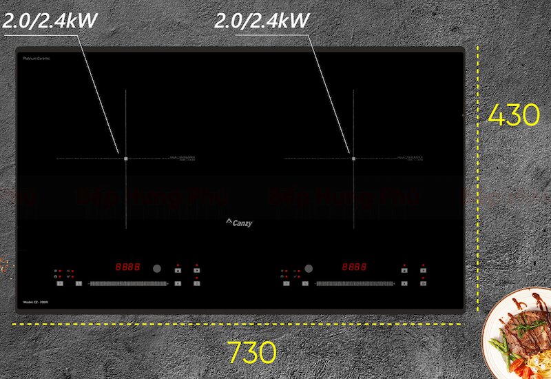 Bếp từ đôi Canzy CZ 700IR tính năng hiện đại, độ bền vượt trội