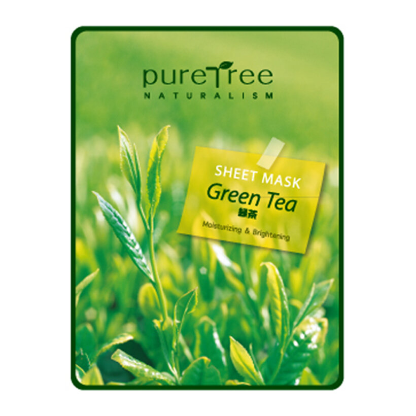 Mặt nạ trà xanh Puretree Greentea Sheet Mask chống lão hóa, ngăn ngừa mụn