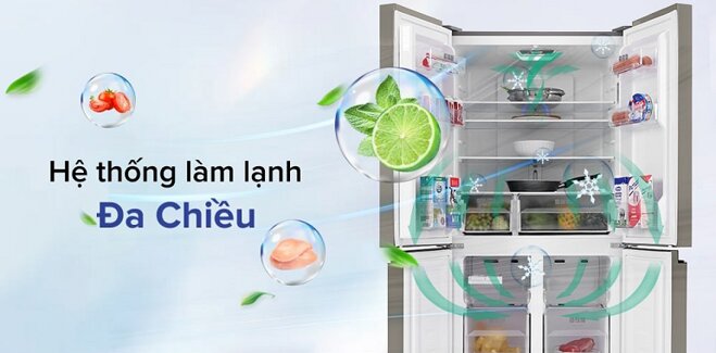 Tủ lạnh Sharp 4 cánh 401l SJ-FXP480VG-BK làm lạnh tốt