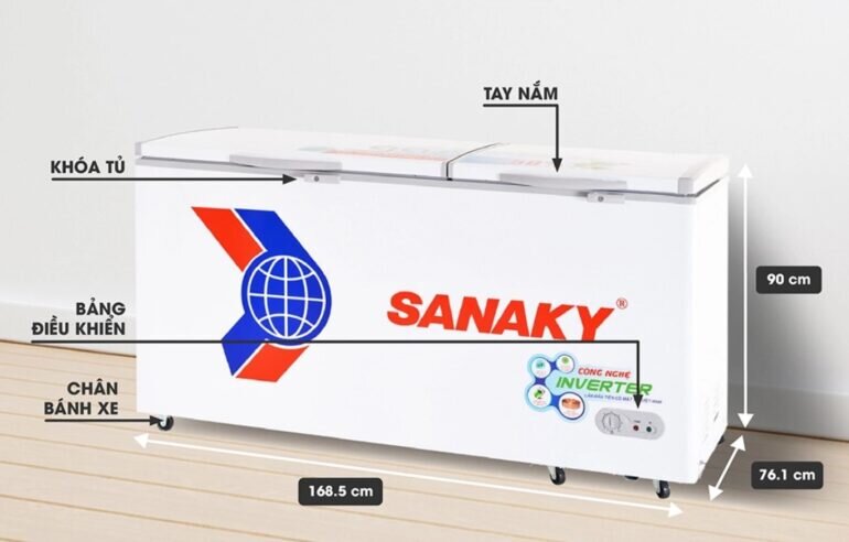 Tủ đông mát Sanaky Inverter dung tích 485 Lít VH-6699W3
