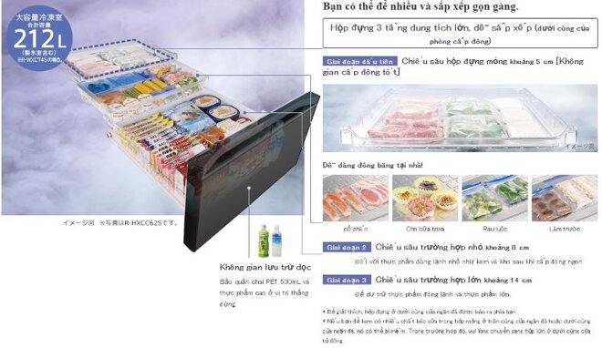 tủ lạnh hitachi r-wxc74s, dung tích 735 lít