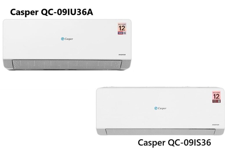 So sánh điều hòa Casper QC-09IU36A (2025) và QC-09IS36 (2024): Nên mua máy nào tốt hơn?
