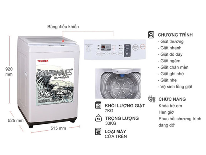 máy giặt mini 7kg toshiba