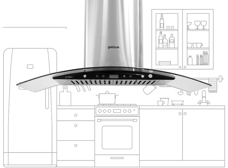 Goldsun GS-190D có công suất lớn lên đến 190W giúp việc khử mùi cho căn bếp được tốt hơn.