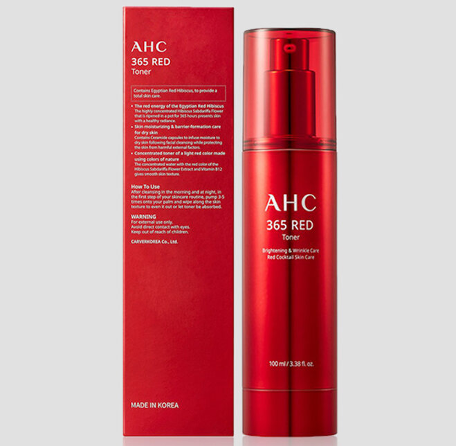 Nước hoa hồng AHC 365 Red Toner - Chống Lão Hóa, Làm Sáng Da