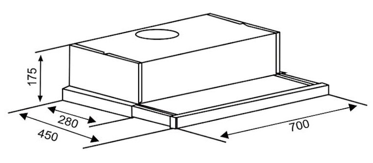 Kích thước lắp đặt của máy hút mùi Canzy CZ-517B