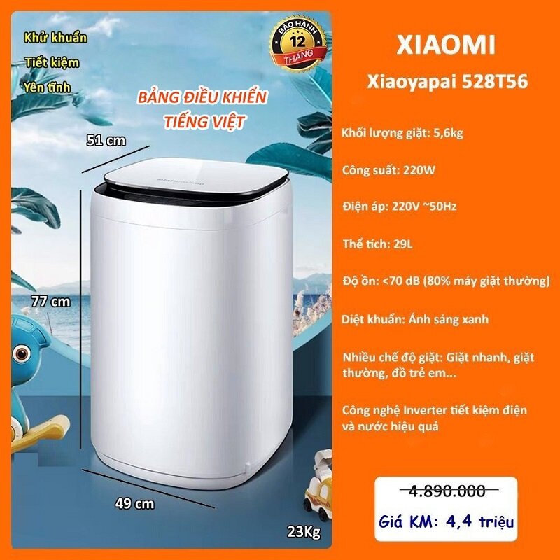 TOP 9 máy giặt mini Xiaomi giá rẻ, có kèm cả tính năng sấy rất đáng mua năm 2025