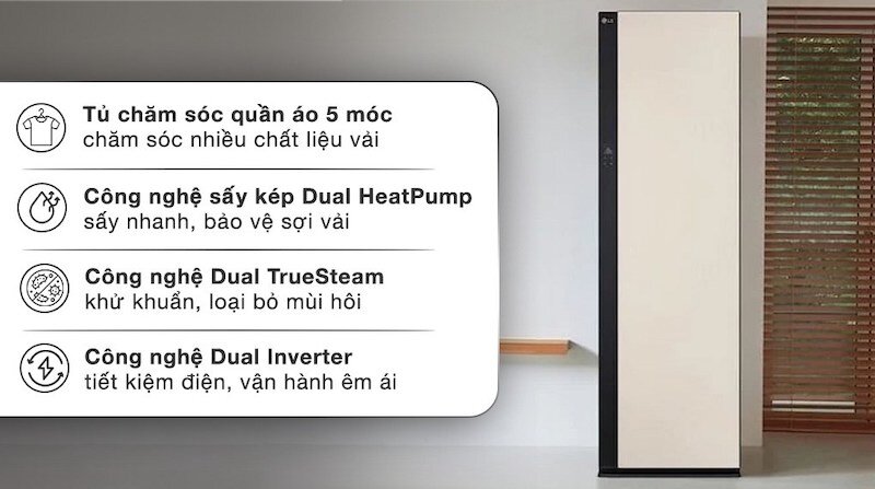 Giá tủ chăm sóc quần áo LG SC5MBR80H giảm sâu 10 triệu, chất lượng vẫn xuất sắc!