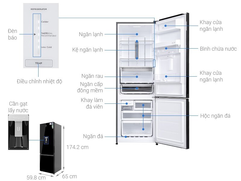 Đánh giá chi tiết tủ lạnh Electrolux Inverter 335 lít EBB3742K-H
