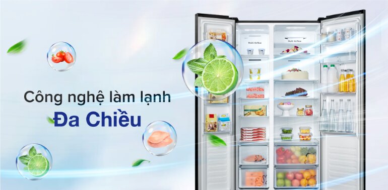 Hệ thống giúp làm lạnh đa chiều của tủ lạnh Casper RS-575VBW