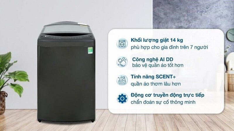 So sánh chi tiết máy giặt Samsung Inverter 14kg WA14CG5886BDSV và LG Inverter 14kg TV2514DV3B đáng mua 2025
