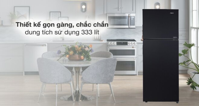 Tủ lạnh Aqua AQR-T352FA(FB) có thiết kế kiểu dáng đứng gọn gàng