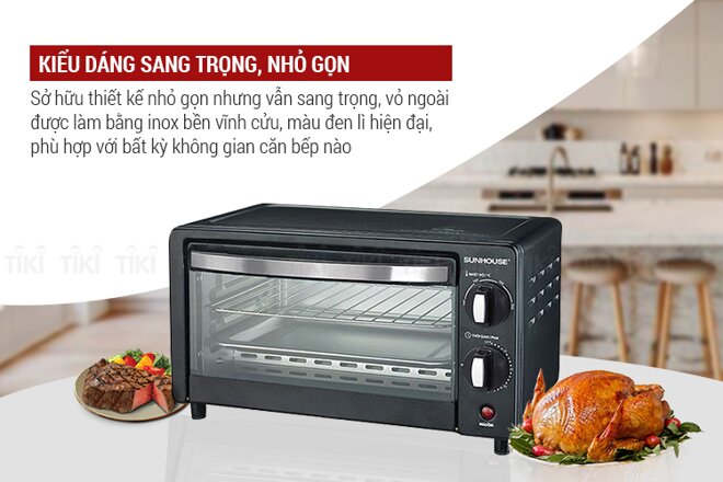 Lò nướng hãng Sunhouse SHD 4206 có thiết kế sang trọng 