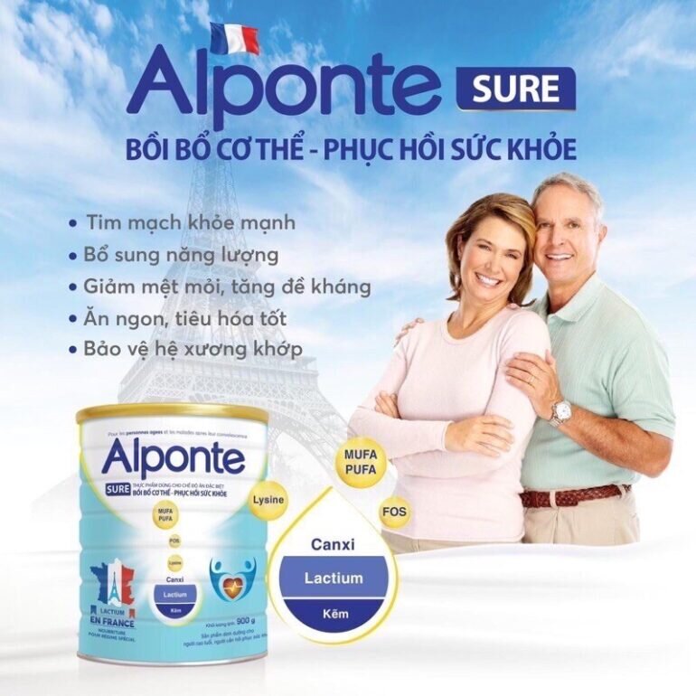 Sữa bột Alponte Sure 900g - Giá niêm yết: 420.000 vnđ