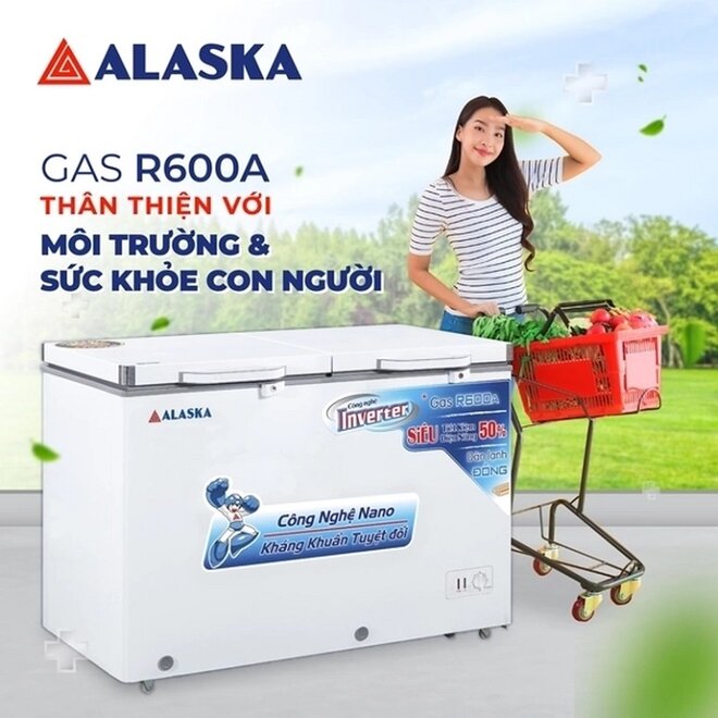 Tủ đông Alaska inverter 2 ngăn 282 lít BCD-4568CI