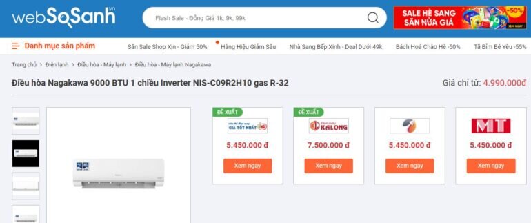 Điều hòa Nagakawa inverter 9000BTU Nagakawa NIS-C09R2H10