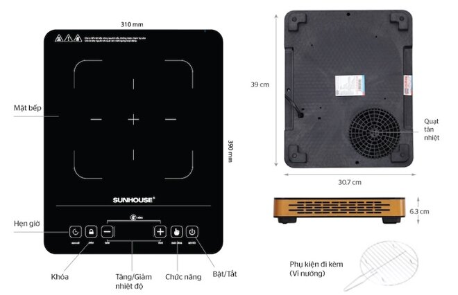 Bếp hồng ngoại Sunhouse SHD 6015 - Sự lựa chọn tiện ích cho gia đình giá 1.100.000 đồng 