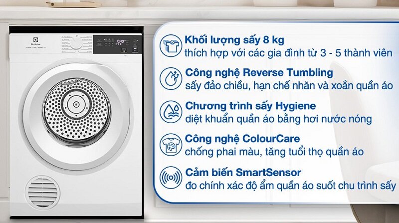 Top 6 máy sấy quần áo Electrolux Ultimatecare 300 tốt đáng mua đầu năm 2025