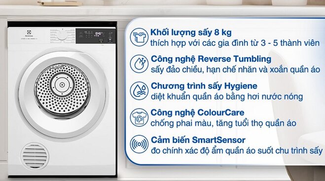 Top 6 máy sấy quần áo Electrolux Ultimatecare 300 tốt đáng mua đầu năm 2025