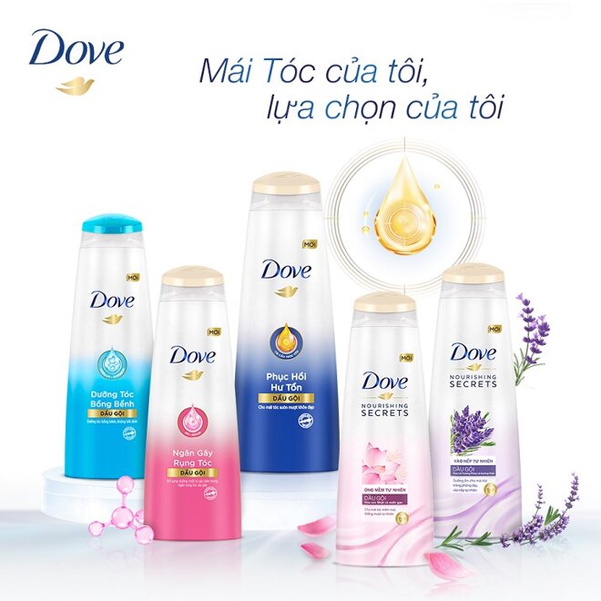 dầu gội Dove phục hồi tóc 