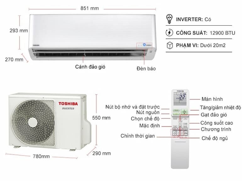 Điều hòa được trang bị nhiều tính năng nổi bật