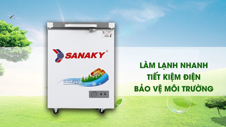 Tủ đông Sanaky 100 lít VH-1599HYKD làm lạnh nhanh và tiết kiệm điện năng