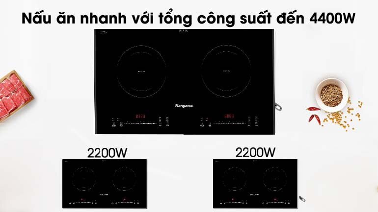 Bếp từ âm 2 vùng nấu Kangaroo KG866i