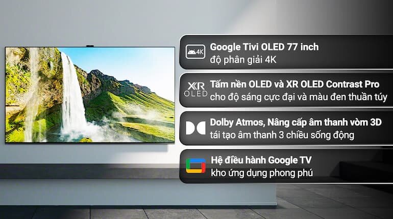 Android Tivi OLED Sony 77 inch 4K XR-77A80K