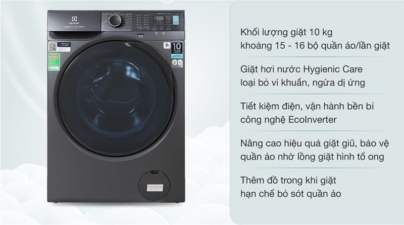 Gợi ý 5 máy giặt Electrolux 10kg cửa ngang giá rẻ dưới 10 triệu đồng đáng mua hiện nay