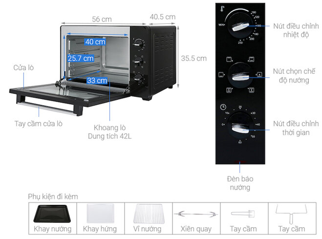 Lò nướng Bluestone EOB-7588 giúp người dùng có thể dễ dàng thao tác điều khiển