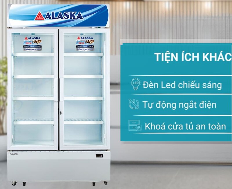 Tủ mát Alaska 2 cánh 730 lít LC-800C tiện lợi cho quán ăn, cửa hàng