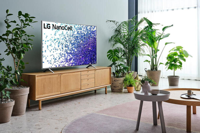 Smart Tivi Nanocell LG 4k 50 inch 50NANO77TPA có tấm nền màn hình tràn ra sát mép viền, tạo cảm giác chân thật cho từng khung hình.