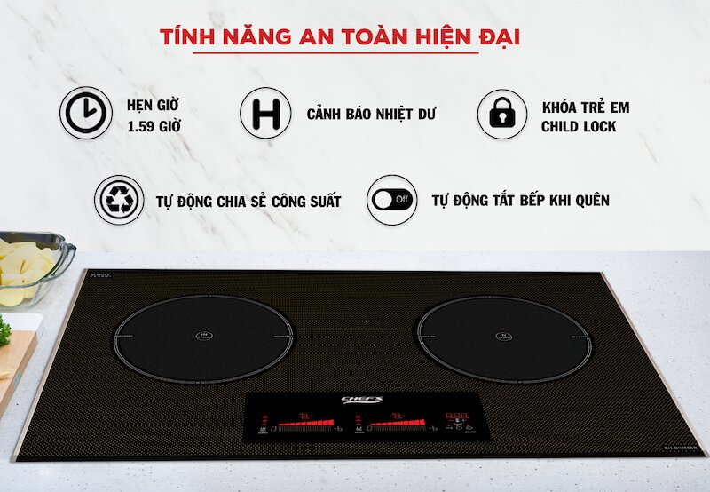 Bếp từ Chef's EH-DIH888S nấu ăn nhanh, tiết kiệm điện năng