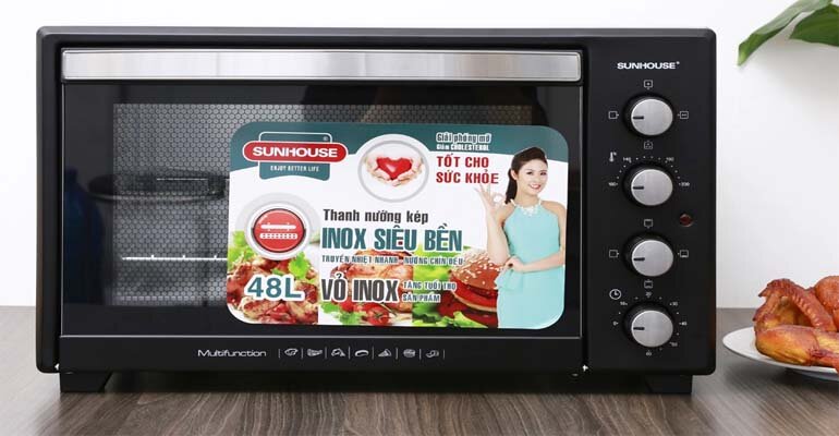 Lò nướng Sunhouse SHD4248S có dung tích lên đến 48 lít Lò nướng Sunhouse SHD4248S