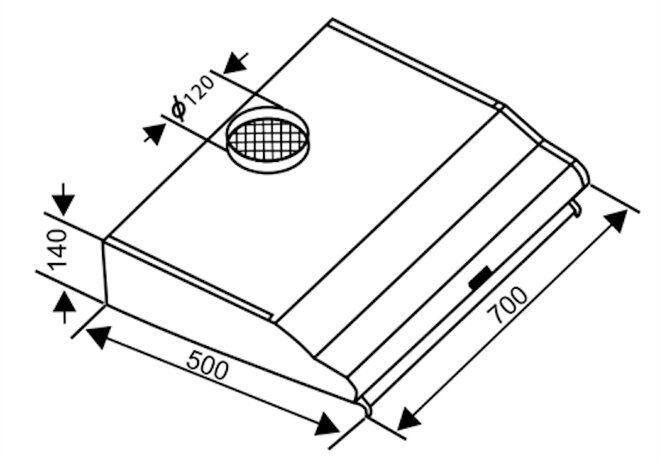 Kích thước máy hút mùi Latino LT-270B