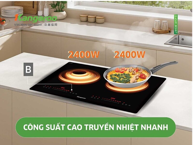 Bếp từ đôi Kangaroo KGIC48D1T sở hữu đa dạng chế độ nấu, tiết kiệm điện, giá chỉ 5 triệu đồng