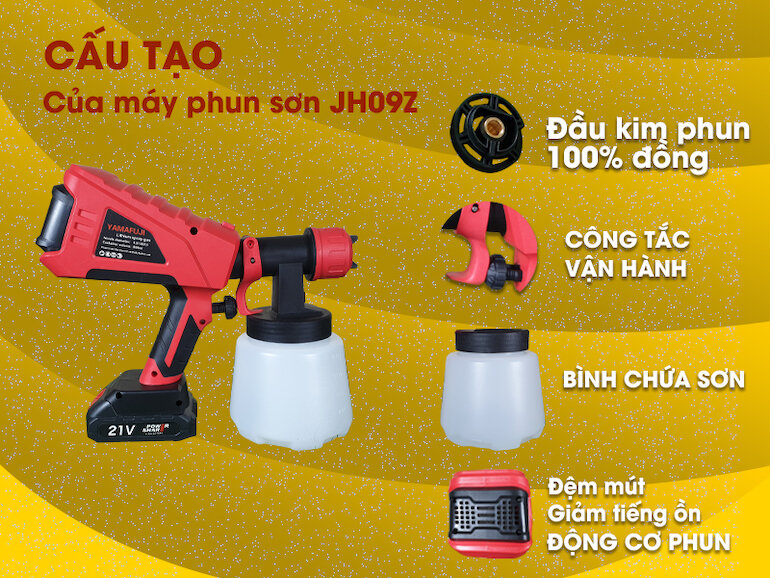 Máy phun sơn cầm tay chạy pin Yamafuji JH-09Z