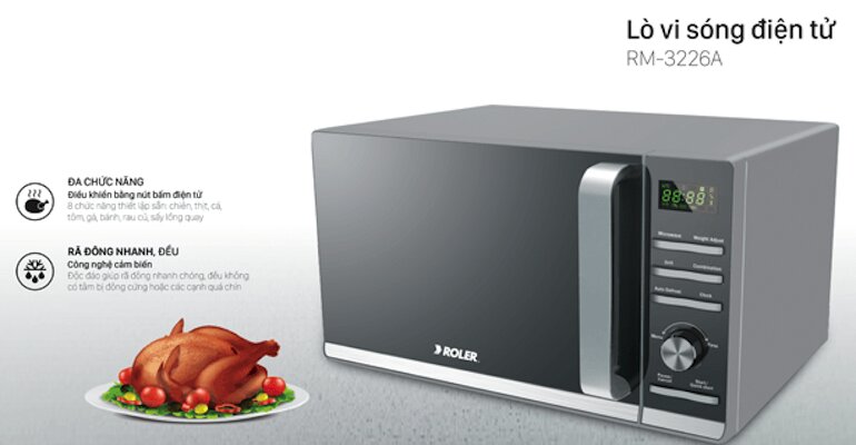 Các tính năng vượt trội của lò vi sóng điện tử có nướng 25L Roler RM-3226A