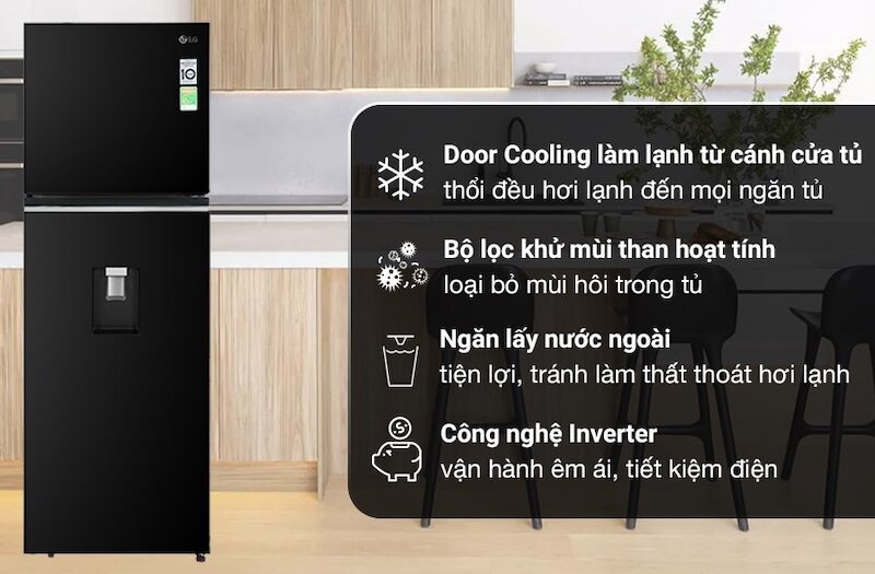 Tủ lạnh LG Inverter 334 lít GN-D332BL công nghệ hiện đại, tiện ích tiên tiến