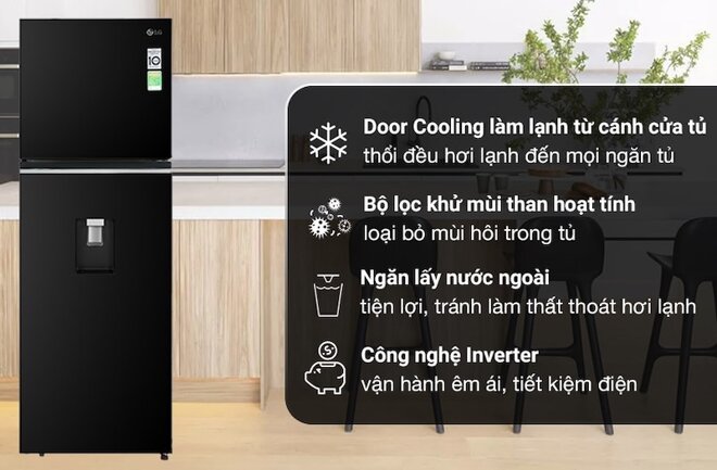 Tủ lạnh LG Inverter 334 lít GN-D332BL công nghệ hiện đại, tiện ích tiên tiến