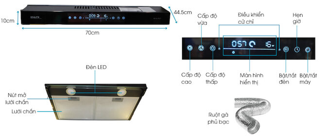 Ưu điểm về máy hút mùi Classic Ecalite EH-CL700T