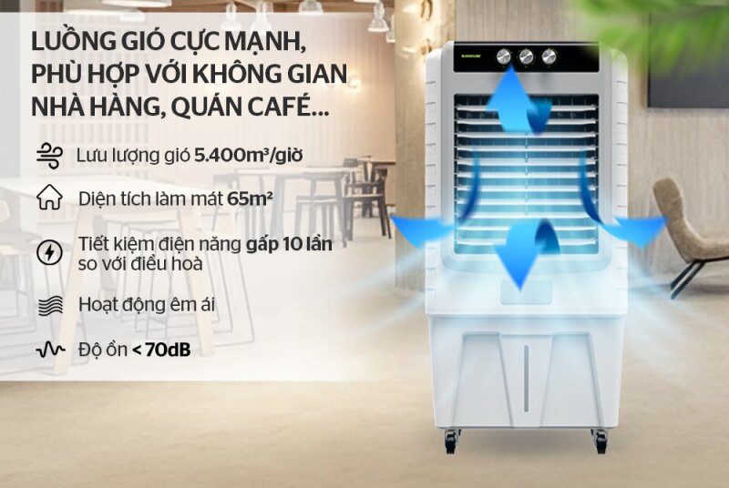 Quạt điều hòa Sunhouse SHD7776: Ngoại hình trang nhã, làm mát hiệu quả cho không gian lớn
