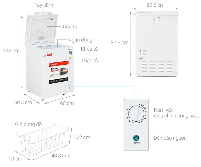Đánh giá ưu nhược điểm của tủ đông Toshiba Inverter 143 lít GR-RC185CM-PMV(01)