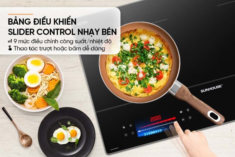 Chỉ 2.9 triệu đồng, bếp từ đôi Sunhouse SHB82012 công suất cao, đa dạng chế độ nấu