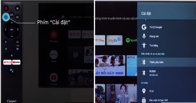 cách kết nối thiết bị với tivi Casper
