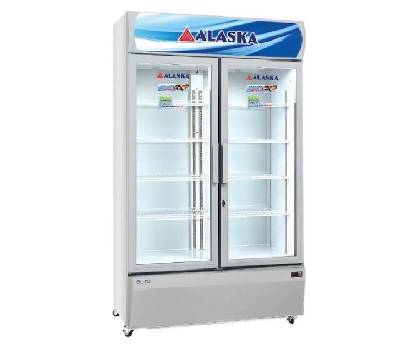 Tủ mát Alaska 2 cánh 700 lít SL-7C phù hợp cửa hàng tiện lợi, siêu thị, quán giải khát
